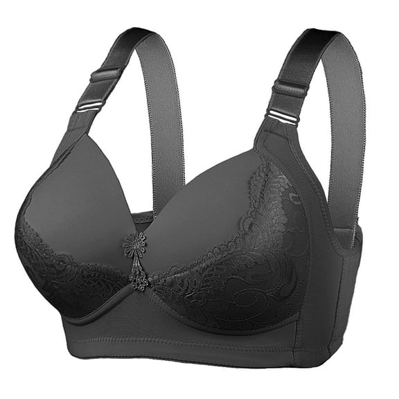 Bmawag Wirefree Bra for Women, Plus Size Push Up Extra-Elastic Lace Bra Breathable Lightly Lined Sports Bras with Adjustable Shoulder Strap 42/95D-48/110D, Clearance $5 Bra!