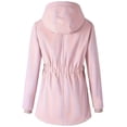 thumbnail image 4 of Women's Plus Size Plush Jacket - Casual Solid Color Hooded with Drawstring, Pink, XXL, 4 of 6