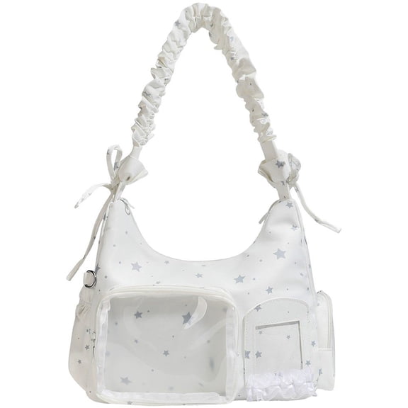 Hsqqdc Transparent Ita Shoulder Bag, Clear Window Crossbody for Anime and DIY Fans