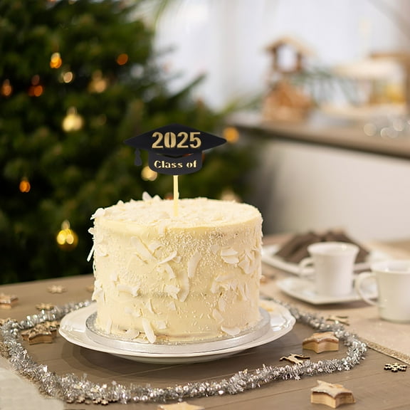 WHAMVOX 6pcs  Graduation Cake Toppers Congrats Grad Party Decorations 2025 Graduation Season Cakes Insertions High School Decor Graduation Party Cupcake Toppers