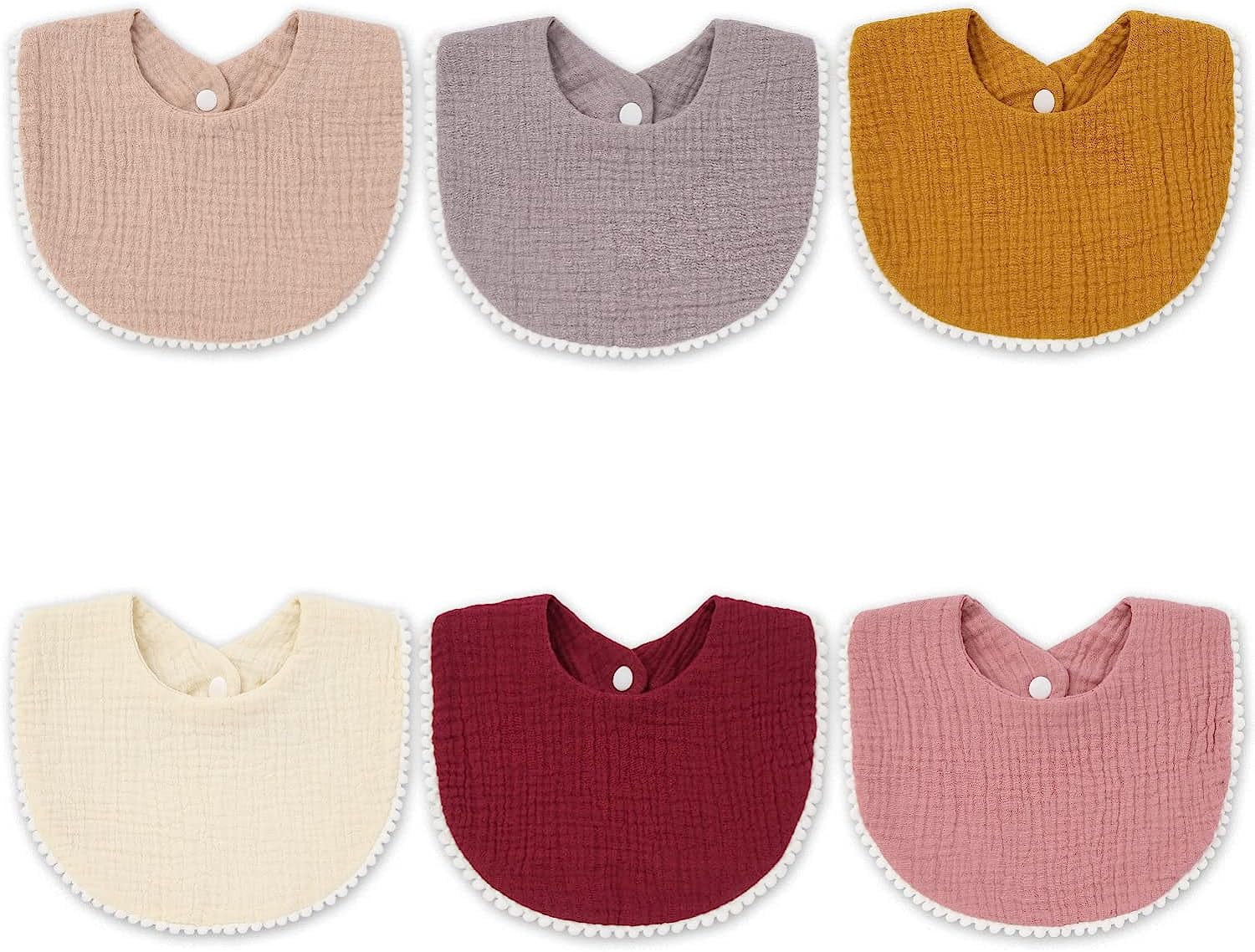 Baby Bibs Muslin Bibs 4Layer Organic Muslin Cotton Teething Drooling Bibs for Girls Boys Cute