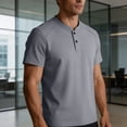thumbnail image 6 of Gytharion Men's Henley Shirts Soild Color Crew Neck Short Sleeve Shirts Summer Casual Thin Tops, 6 of 7