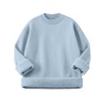 thumbnail image 2 of Sweaters for Women Long Sleeve Round-Neck Casual Solid Color Blouses Shirts Tops Sweater Womens Sweaters Plus Size Light Blue XXXXL, 2 of 6