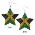 thumbnail image 2 of Leather Earrings Dangle For Women Jamaica Flag Proud Jamaicans Trendy Star Earrings Lightweight Fashion, 2 of 6