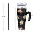 thumbnail image 4 of 40oz Tumbler,Black Christmas Santa Pattern Insulated Tumblers with Removable Handle,Stainless Steel Double Vacuum Coffee Tumbler Cup with Straw for Home,Office,Travel,Party, 4 of 5
