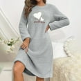 thumbnail image 5 of Censtreet Nightgowns for Women Long Sleeve Winter Nightgown Long Sleepwear Fuzzy Sleep Shirt Soft Warm Night Gown, 5 of 7