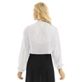 thumbnail image 5 of Zaldita Women's Sheer Chiffon Long Sleeve Kimono Cardigan Beach Sunscreen Cover-ups Shawl White One Size, 5 of 7
