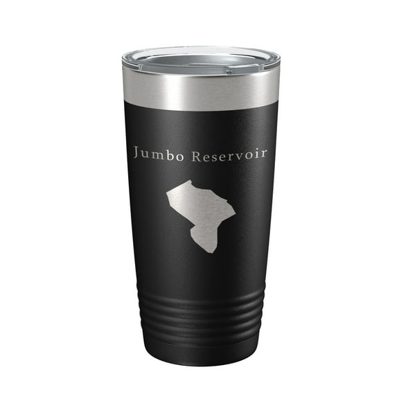 Jumbo Reservoir Tumbler Lake Map Travel Mug Insulated Laser Engraved Coffee Cup Colorado 20 oz Black