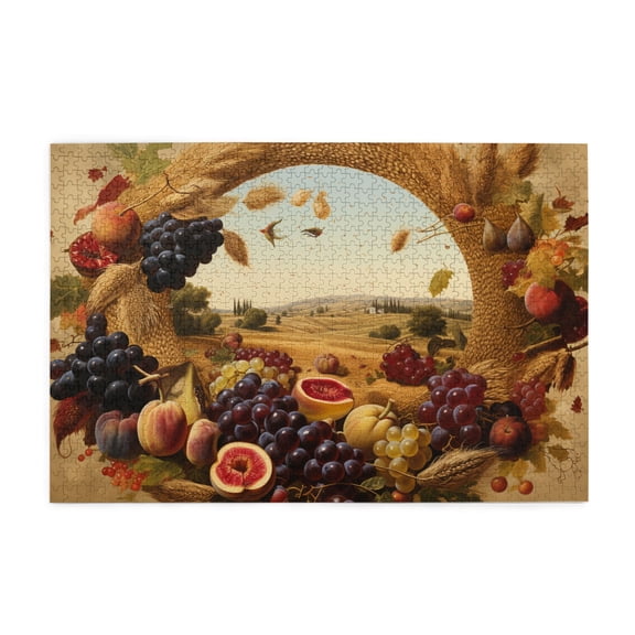 1000 PCS Fruits & Wheat Fields Jigsaw Puzzles 1000 Pieces,Unique Artwork For Adults,Enchanting Fruits & Wheat Fields Wooden Puzzle 1000 Piece,Great For Relaxation And Display For Puzzle Enthusiasts