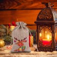 thumbnail image 2 of Agiferg Christmas Printed Linen Gift Bag Santa Backpack Candy Bag Apple Bag 1PC, 2 of 9