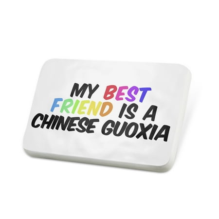 Porcelein Pin My best Friend a Chinese Guoxia, Horse Lapel Badge –