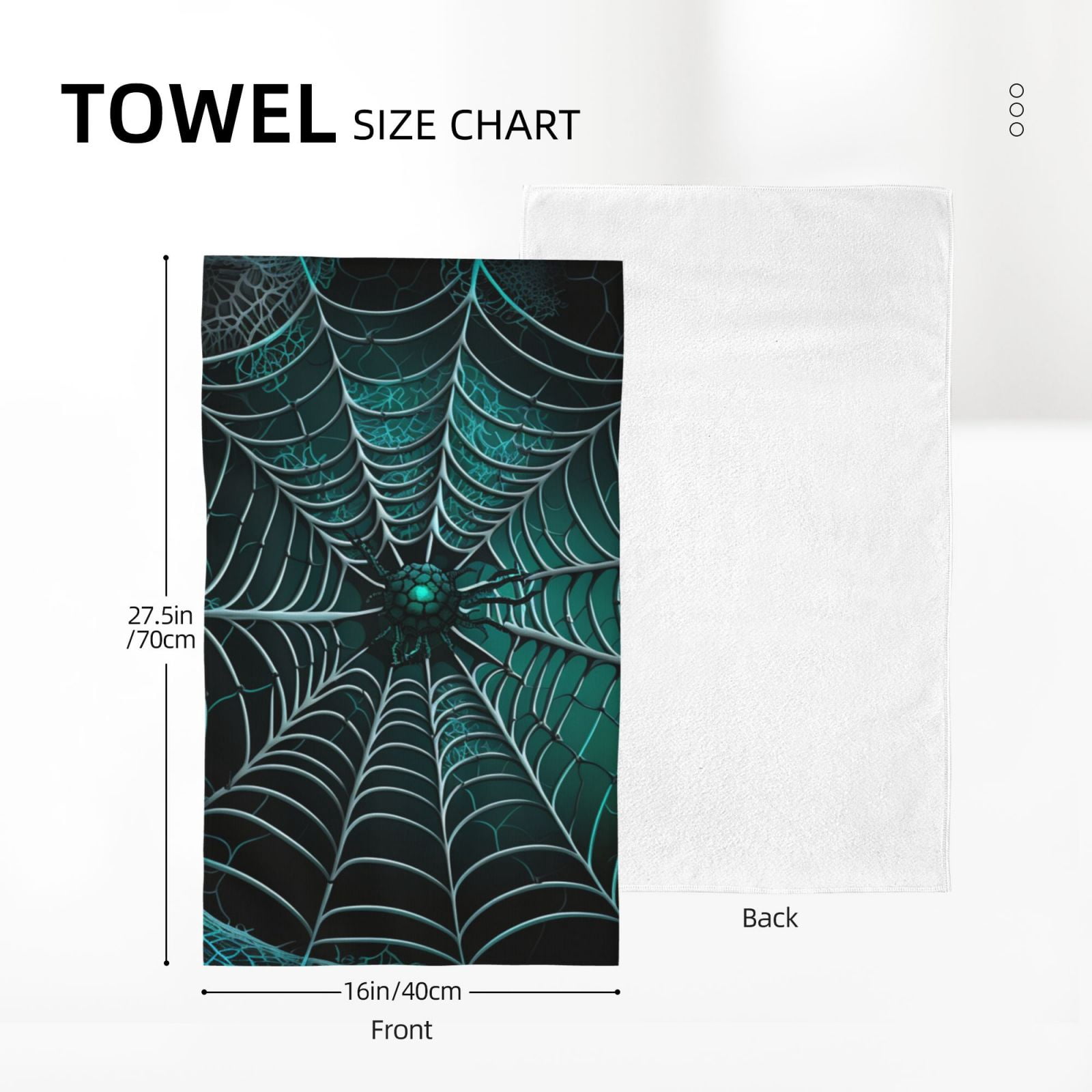 Spider Web Gothic Art 27.5" x 16" Ultra Soft Hand Towel, Face Wash Cloth for Bathroom, Gym, Travel, Pool