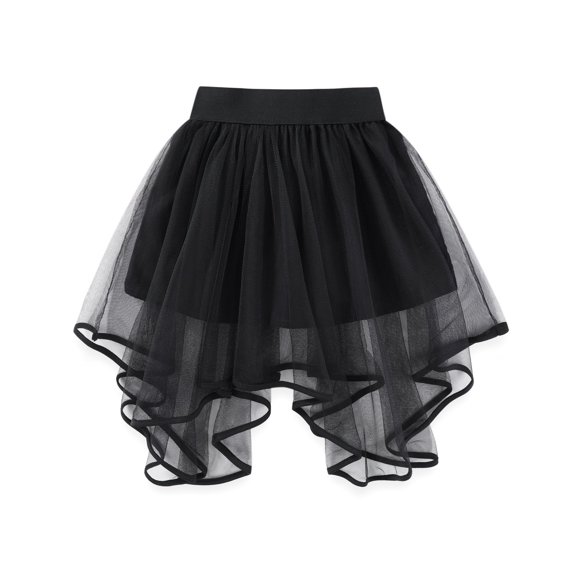 GYRATEDREAM Girls Layered Tutu Tulle Skirts Toddler Tutu Skirt Tulle Asymmetric Elastic Waist Skirts Girls Birthday Fashion Clothes , 6-7 Years