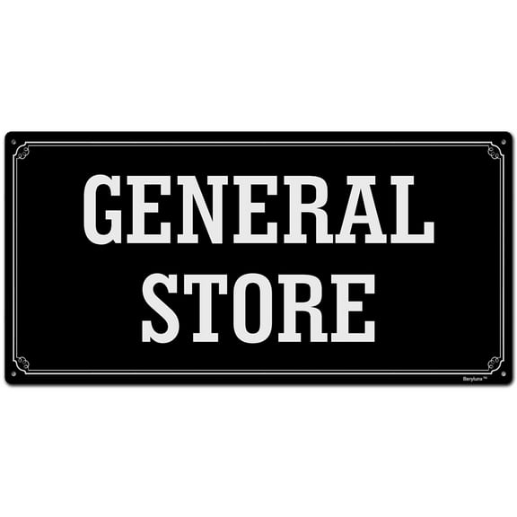 BTFSigns 6 x 12 inch General Store Rust-Free Aluminum Signs for Home Office and Business, Metal Signs for Door Black Rounded Corners, Durable, Long Lasting