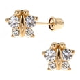 thumbnail image 2 of Ritastephens Real 14k Yellow Gold Butterfly Cubic Zirconia stud Earrings, 2 of 5