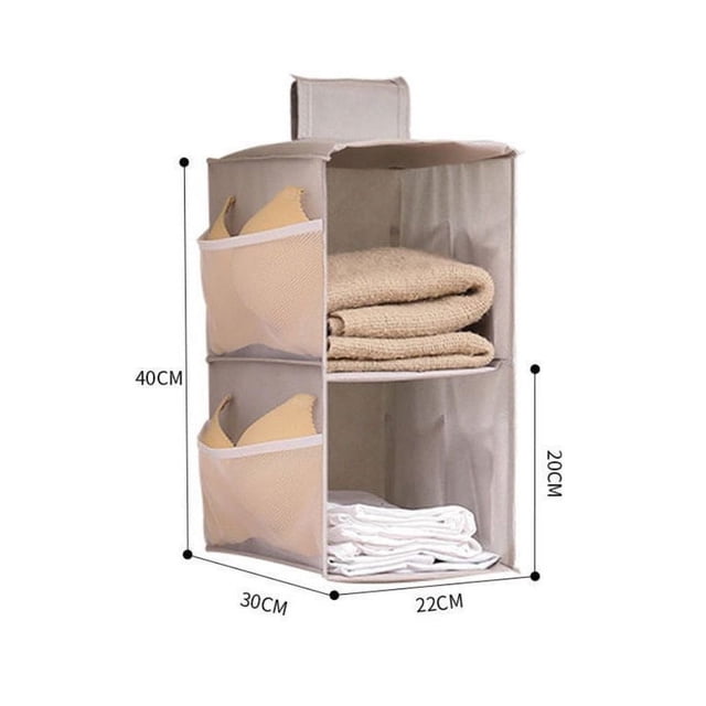 Bolsa de almacenamiento colgante multifuncional para el hogar, dormitorio, armario, ropa interior, calcetines, bolsa de almacenamiento de tela colgante en capas