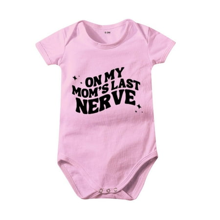 

Realhomelove On My Moms Last Nerve Newborn Baby Onesies For Boys Girls Short Sleeve Funny Letter Bodysuit Jumpsuit Romper 0-24M