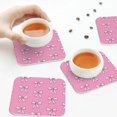 thumbnail image 7 of Pofeuu Beautiful pink bow Print Leather Coasters Set of 6, Round Cups Mugs Mat Pad for Home Kitchen Heat Resistant Drink Coasters,Square, 7 of 7