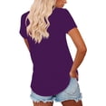 thumbnail image 6 of yillto Womens Cotton Shirts Basic V Neck Short Sleeve Loose Tee Summer Solid Color Casual Tshirts, 6 of 6
