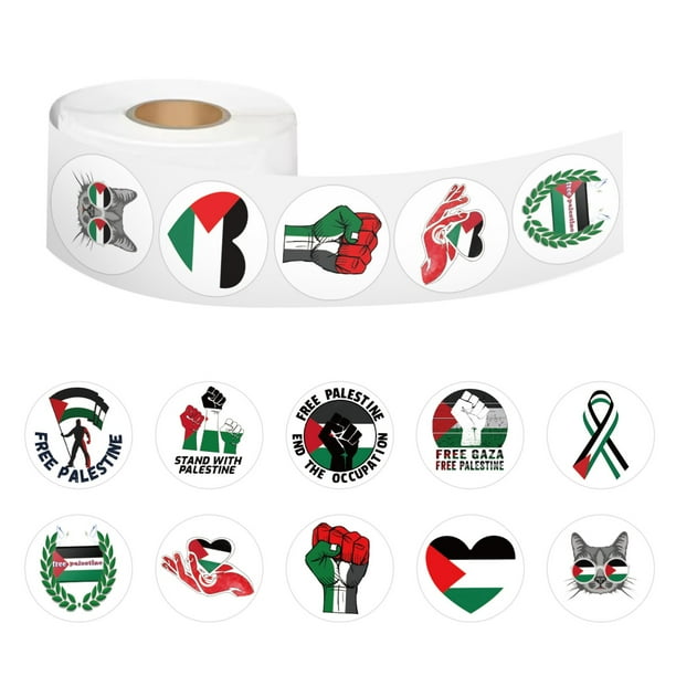 ¡Gran oferta! 500 hojas de rollo de pegatinas de amor y Palestina, manual de cinta, decoración DIY, papelería para teléfono móvil, pegatinas para ordenador