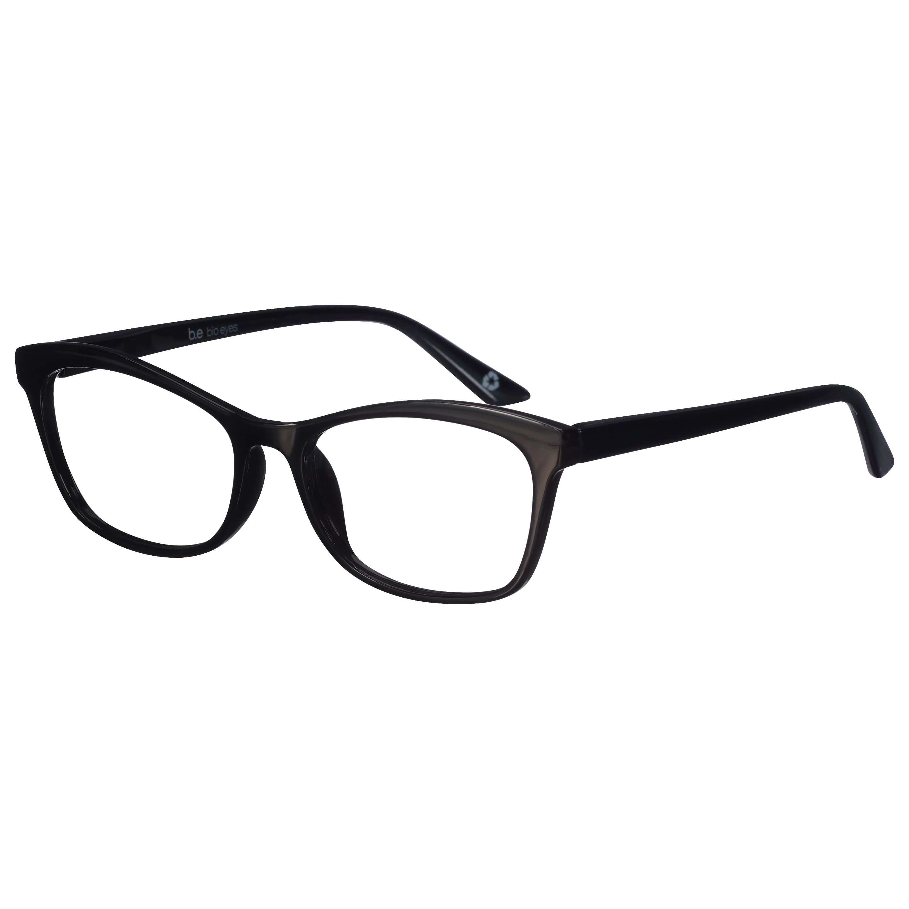 B.E Bio Eyes Womens Cateye Reading Glasses Made from Recycled Plastic Hazel +1.75 in Black
