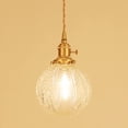 thumbnail image 6 of FSLiving No Wiring Needed Pendant Light with 15ft Plug-in Gold Braided Cord Dimmable Hanging Swag Lamp Clear Glass Globe Shade with Copper Lamp Holder for Reading Room,Bulb Sold Separately - 1 Light, 6 of 8