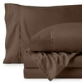 thumbnail image 3 of Bare Home Luxury Bed Sheet Set - Premium 1800 Collection - 4 Piece - Twin-XL, Cocoa, 3 of 8