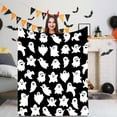thumbnail image 5 of Nilvkv Flannel Halloween Cute White Ghost Festival Shawl Blanket Nap Blanket 130 and 150, Halloween Decorations, Home Decor, 5 of 6