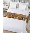 thumbnail image 5 of Xipuska Fall Pumpkin Bed Runners for Queen Size Bed, Decorative Bed Throws for Foot of Bed, Thanksgiving Vintage Country Walls Autumn Leaves Bed Runner Sofa Throw Bedding Scarf Slipcover for Bedroom, 5 of 6