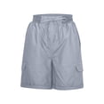 thumbnail image 4 of Abcnature Plus Size Shorts, Womens Athletic Shorts, Women's Fashion Casual Solid Color High Waist Cargo Pants A-Line Loose Wide Leg Casual Pants, Comfy Beach Shorts, Cycling Sport Shorts Gray XXL, 4 of 4