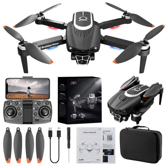 4K Camera Drone with Dual Cameras, Brushless Motors, Long Flight Time, Altitude Hold and Obstacle Avoidance for Beginners, Adults