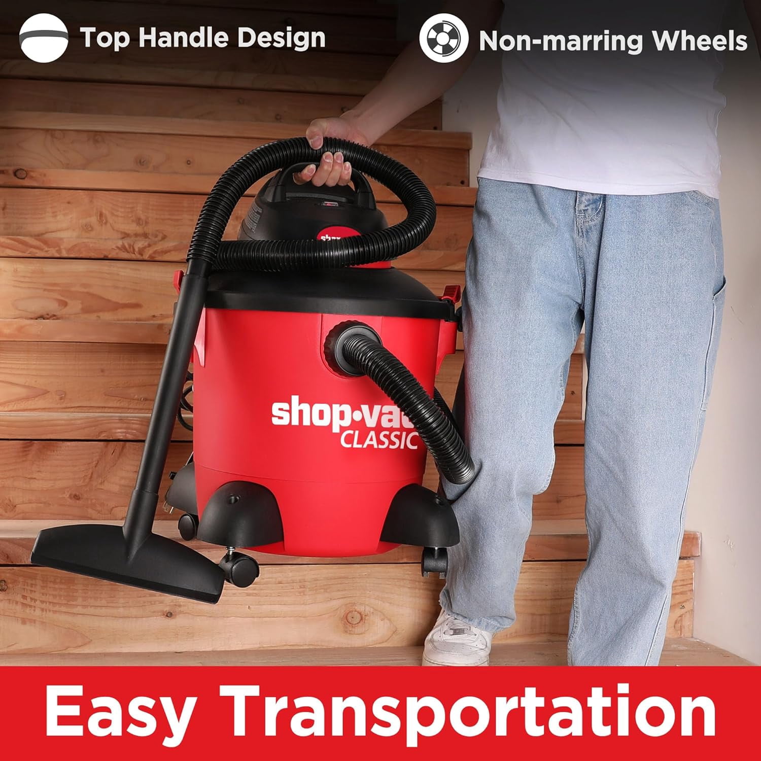 Shop-Vac 8 Gallon 4.5-Peak HP Wet/Dry Vacuum, 3 in 1 Function with Filter, Hose and Accessories, Ideal for Jobsite, Garage, Car & Workshop. 5971836