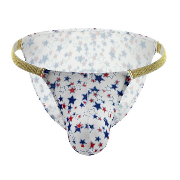 HUPOM Men'S Underwear Underwear For Men Pack Low waist Drop Waist Printed Thong White XL