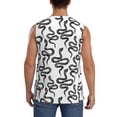 thumbnail image 4 of Balery Hand Drawn Snake Men's Sleeveless Muscle Shirts Workout Tank Top, Moisture Wicking, Odor Protection-X-Large, 4 of 8