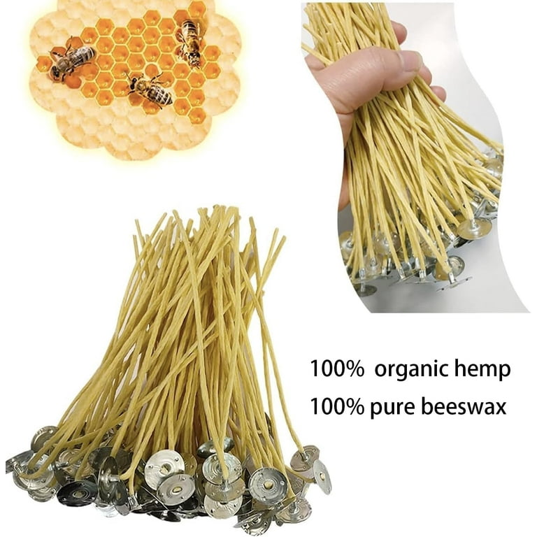 Hemp Candle Wicks 8 inch 2.5mm Beeswax Candle Wicks Thick Candle
