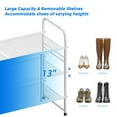 thumbnail image 5 of SUFAUY 3-Tier 33" Wide Shoes Rack Stackable, Metal Mesh, White, 5 of 9