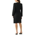 thumbnail image 3 of INSPIRE CHIC Suit Set for Women's 2 Piece Outfits Tweed Peplum Collarless Blazer Jacket and Skirt Sets XS Black, 3 of 6