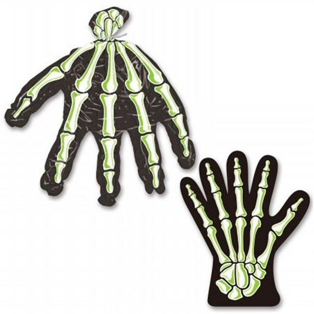 Beistle Company 00601 Skeleton Hand Treat Bags - Pack of 24