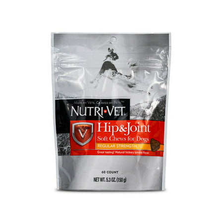 Nutri-Vet Hip & Joint Regular Strength Soft Chews 5.3oz - 250mg GS, 200mg CS, 40mg Vit