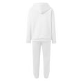 thumbnail image 6 of Uqiangy Sweatsuits Women 2 Piece Outfit Women's Sweatshirts Oversized Casual Loose Solid Soft Sweatshirts for Women 2 Piece Sets for Womenn 2025 Fall Trendy Long Sleeve White L, 6 of 7