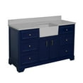 thumbnail image 2 of Zelda 60" Single Farmhouse Bathroom Vanity with Royal Blue Cabinet and Quartz Top, 2 of 7