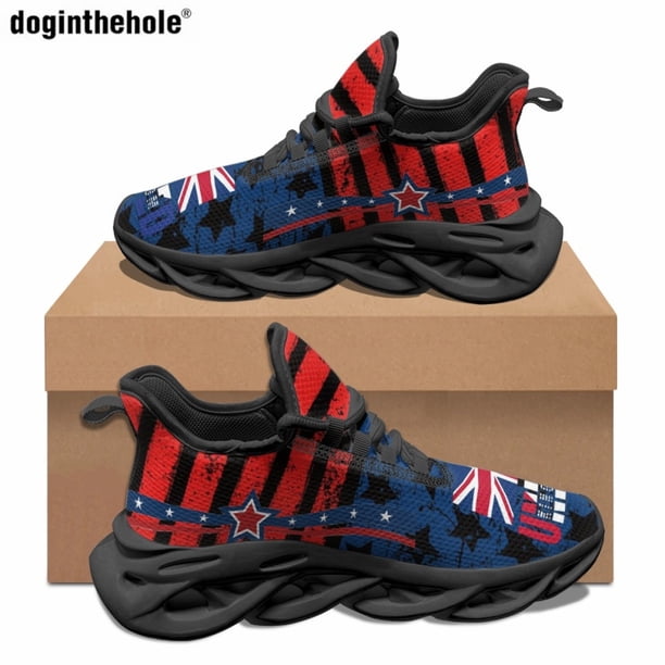 Zapatillas informales Doginthehole Art Design para mujer, nuevas y atractivas zapatillas con estampado de la Union Jack, zapatillas clásicas de verano para hombre para deportes al aire libre.