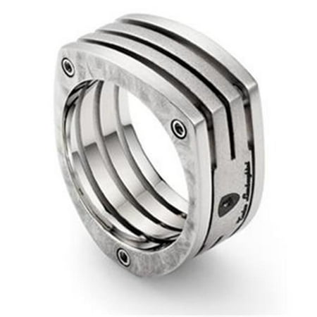 Tonino Lamborghini TRG006000B Tonino Lamborghini Corsa Titanium and Stainless Steel Ring - Size 10