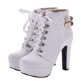 thumbnail image 3 of Chaussures Mode pour Femmes à Talon Carré Imperméables à Plateforme Bottines à Talons Hauts, 3 of 9