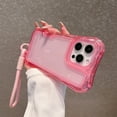 thumbnail image 4 of Allytechgroup iPhone 15 Pro Max Case with Lanyard, Clear TPU PC Hybrid Shockproof Anti-Scratch Corner Protective Bumper Wireless Charging Support Hand Strap Cover for Apple iPhone 15 Pro Max,Pink, 4 of 10