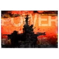 thumbnail image 1 of Great BIG Canvas | "Military Grunge Poster: Power. The setting sun silhouettes the  USS Makin Island" Art Print - 30x20, 1 of 4