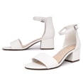 thumbnail image 6 of Sugar Women's Low-Chunk Low Heel Dress Shoe Ladies Ankle Strap Pump Sandal-Noelle Low-Chunk Low Heel-White Smooth-8, 6 of 6