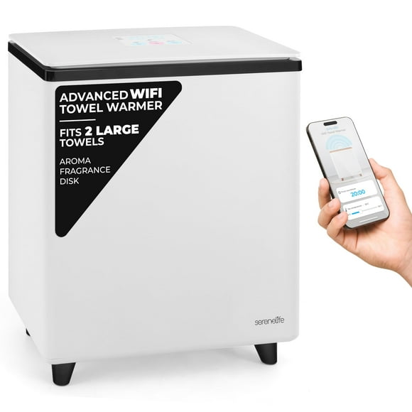 Calentador de toallas SereneLife WIFI de lujo rectangular negro