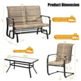 thumbnail image 2 of Aimee Lii 4 Pieces Outdoor Patio Furniture Set with Padded Glider Loveseat and Coffee Table, Patio Conversation Sets, Brown, 2 of 7