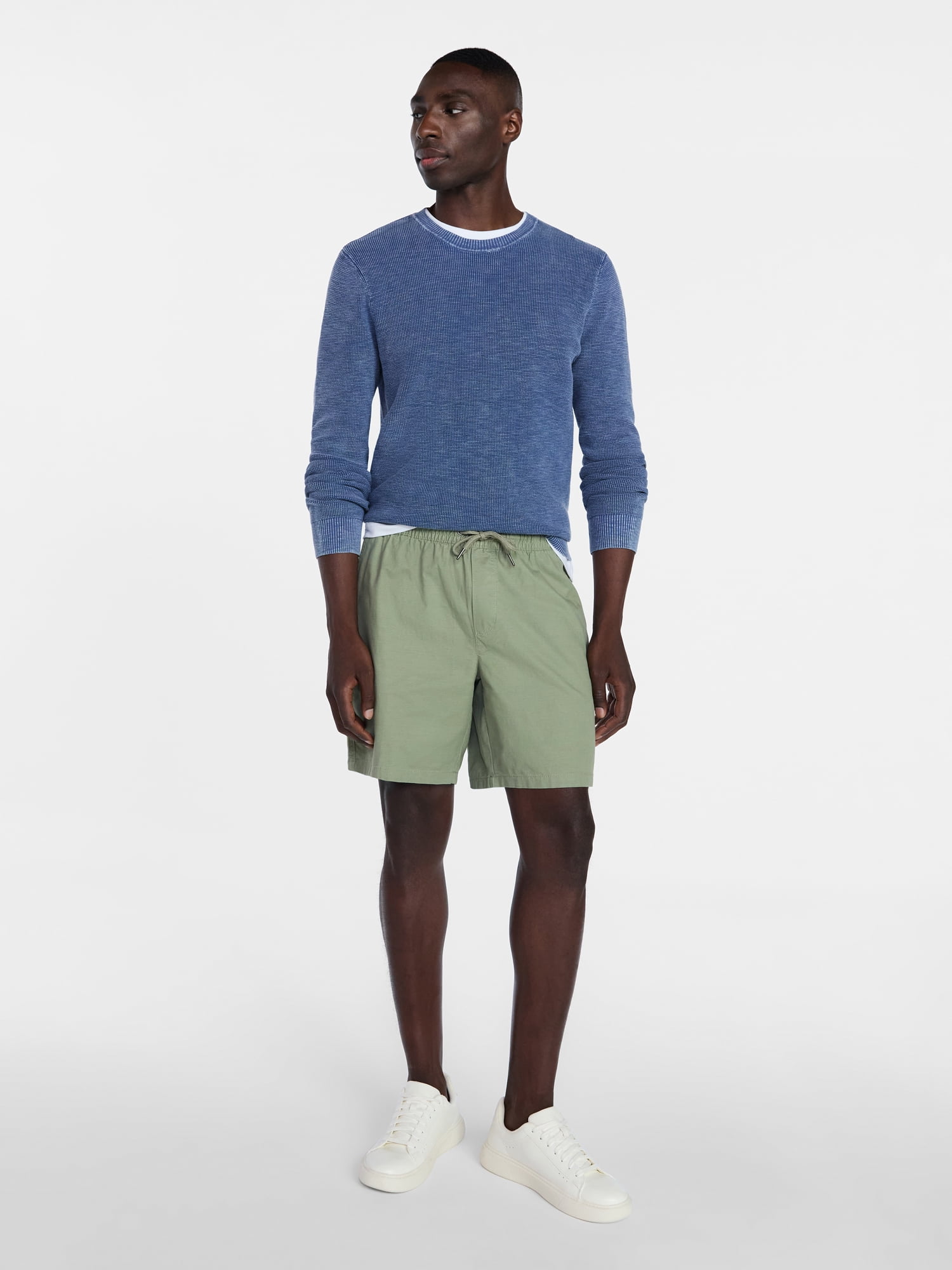 George Men's and Big Men's Cotton Slub Sweater with Long Sleeves, Sizes S-3XL
